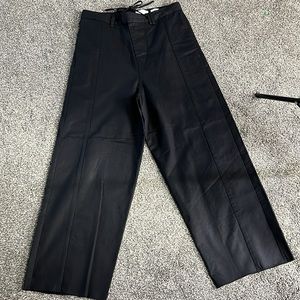 ⭐️CH. Chapter 2139 3207 Wide Leg Button Fly raw hem Black Pants NWT size 28